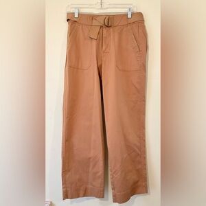 Wide Leg Cropped Khaki Pants